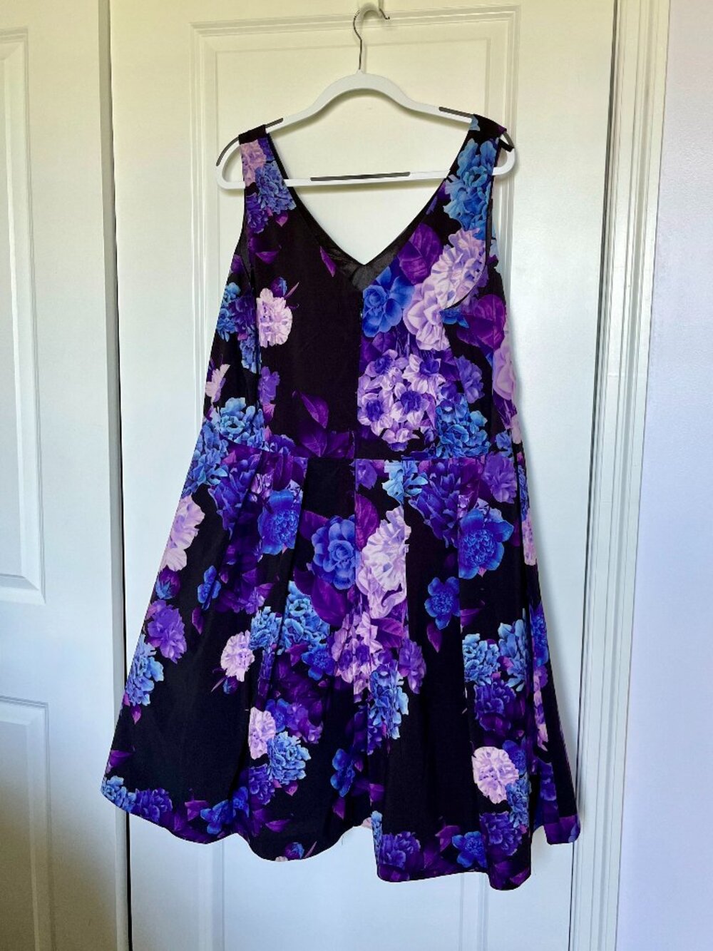 Citi Chic  Dress Hydrangea Fit & Flare Feminine,  Plus Size, Pleated Skirt, - Picture 4 of 11